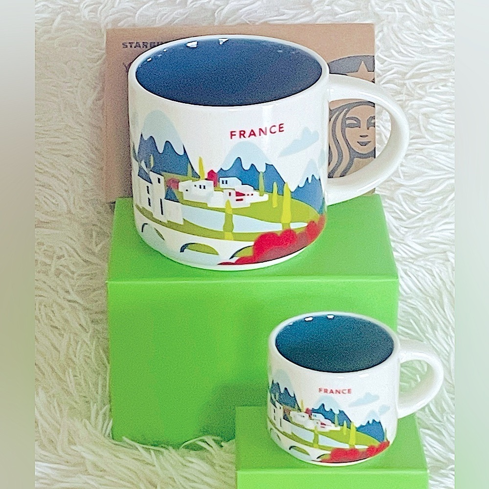 2pcs. STARBUCKS FRANCE 2024 MUG & EXPRESSO sm cup or ornament.